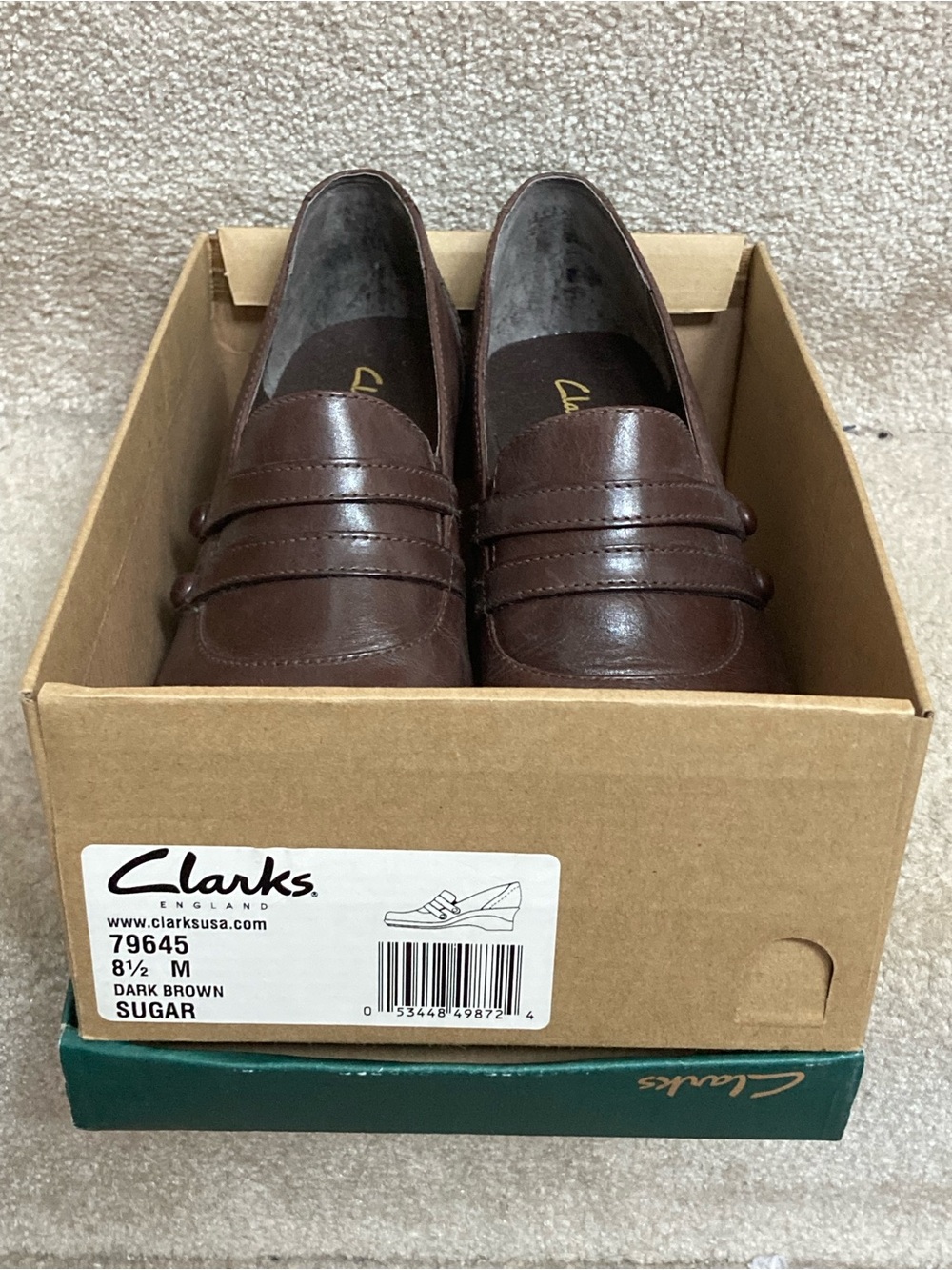 Clarks Dark Brown Leather Shoes